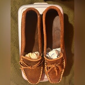 Vintage Suede Moccasin Loafers | Hand-Stitched Leather | Classic Prep